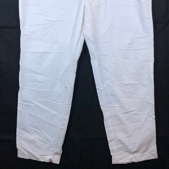 Talbots Womens Pants White High Rise Pull On Drawstring Ankle 100% Cotton 10 - Picture 3 of 11